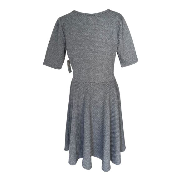 New Lularoe Dress 1XL/2XL Nicole Fit Flare Textured Jacquard Career Gray - Picture 4 of 9